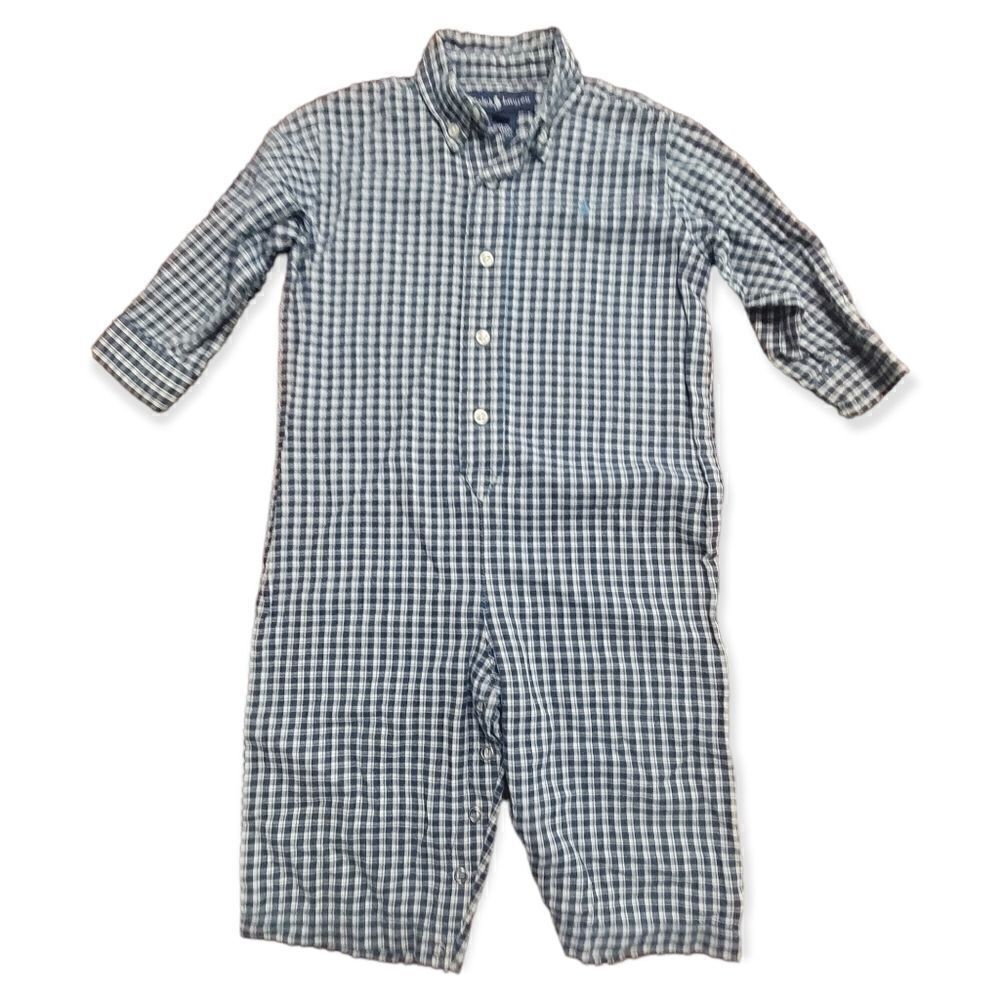 Ralph Lauren long sleeve plaid romper